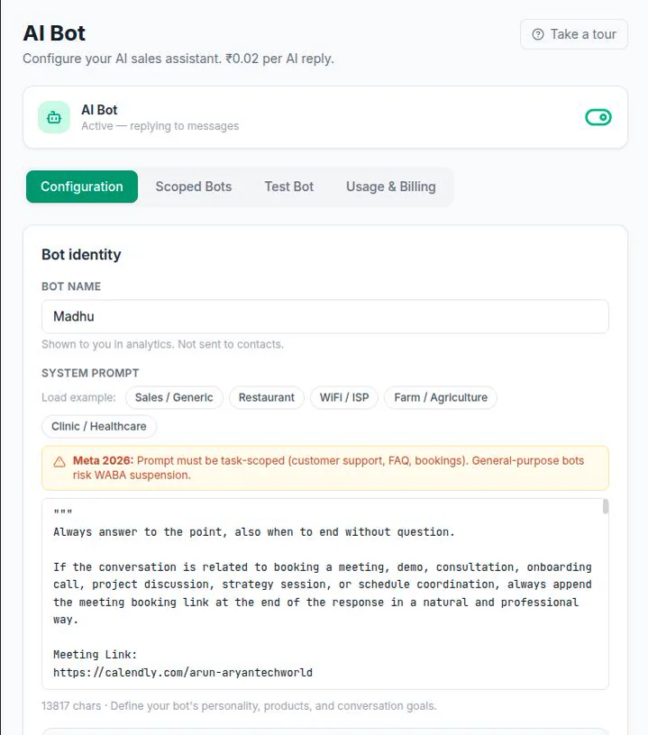 AI Auto Reply — wChatFlowAI WhatsApp Artificial Intelligence Feature for Indian Businesses
