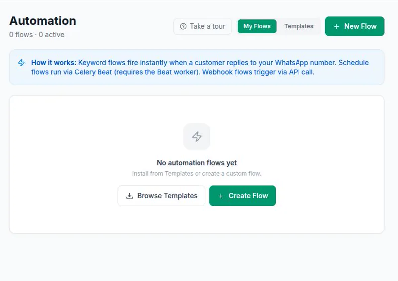 Automation Workflows — wChatFlowAI WhatsApp Automation Feature for Indian Businesses