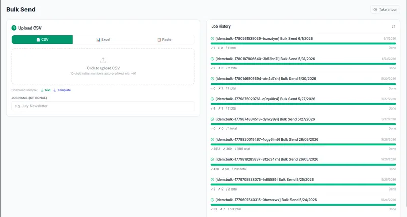 Bulk Messaging — wChatFlowAI WhatsApp Marketing Feature for Indian Businesses